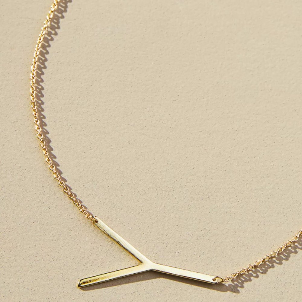 Anthropologie Monogram Letter Y Necklace